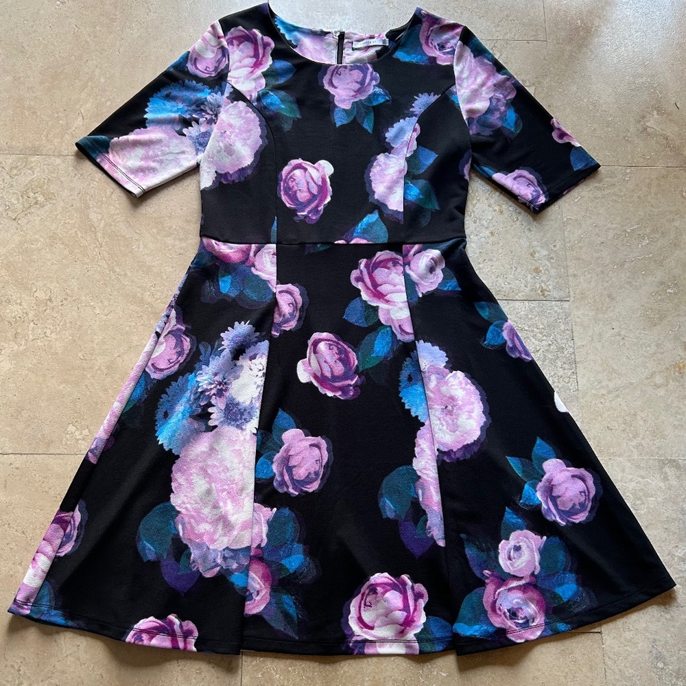 COOPER ST Double Pleat A-Line Dress,  Floral, Size 10